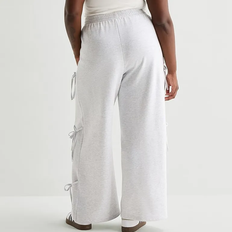 Forever 21 Womens Juniors Plus Wide Leg Mid Rise Pull-On Pant