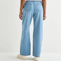 Forever 21 Womens Juniors Straight Mid Rise Pull-On Pant