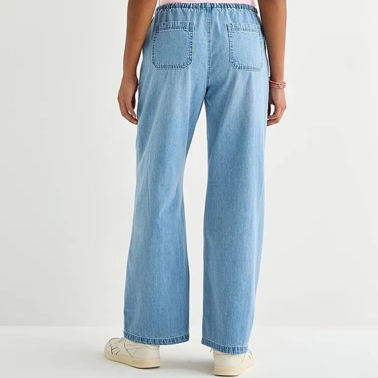 Forever 21 Womens Juniors Straight Mid Rise Pull-On Pant