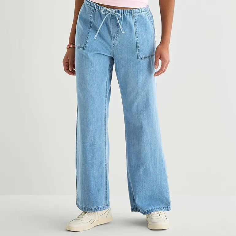 Forever 21 Womens Juniors Straight Mid Rise Pull-On Pant