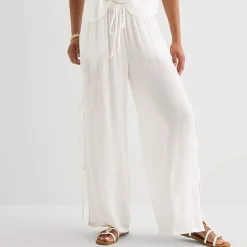 Forever 21 Womens Juniors Straight Mid Rise Pull-On Pant
