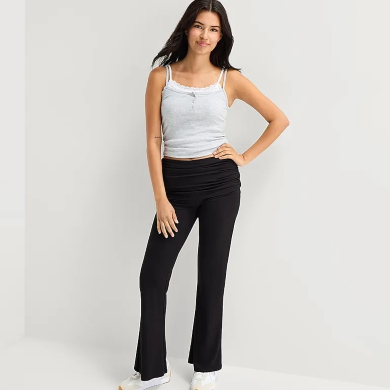 Forever 21 Womens Juniors Straight Mid Rise Pull-On Pant