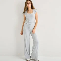 Forever 21 Womens Juniors Wide Leg Mid Rise Sweatpant