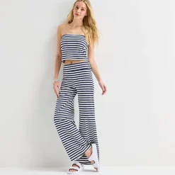 Forever 21 Womens Juniors Wide Leg Mid Rise Pull-On Pant