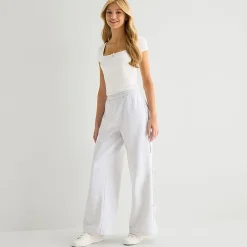 Forever 21 Womens Juniors Wide Leg Mid Rise Pull-On Pant