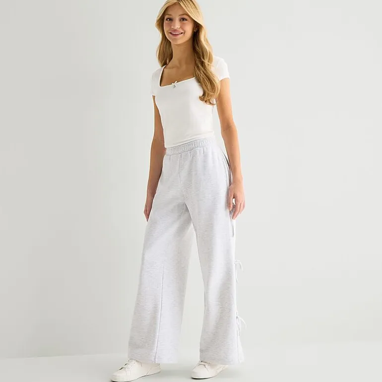 Forever 21 Womens Juniors Wide Leg Mid Rise Pull-On Pant