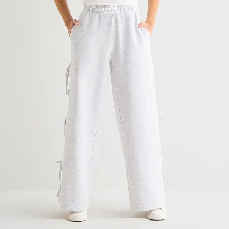 Forever 21 Womens Juniors Wide Leg Mid Rise Pull-On Pant