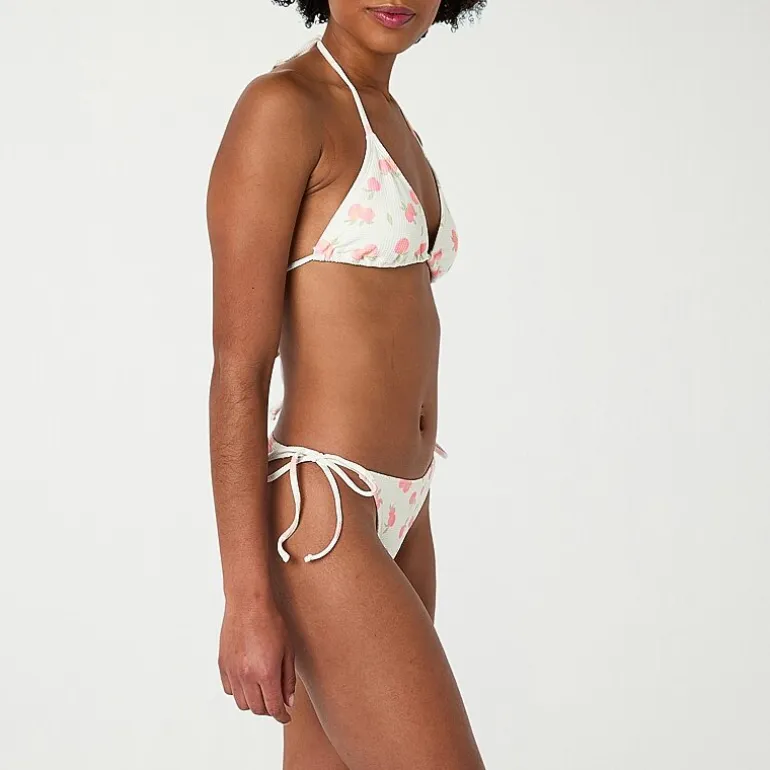 Forever 21 Womens Lined Dots Juniors Moderate Coverage Bikini Swimsuit Bottom