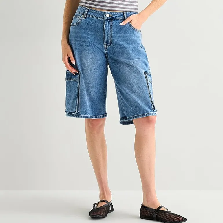 Forever 21 Womens Low Rise Juniors Denim Short