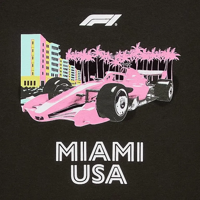 Formula 1 Baby Tee Womens Juniors Crew Neck Short Sleeve Regular Fit Graphic T-Shirt