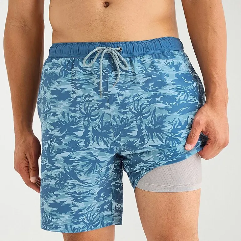 Free Country Mens 7" Camouflage Swim Trunks