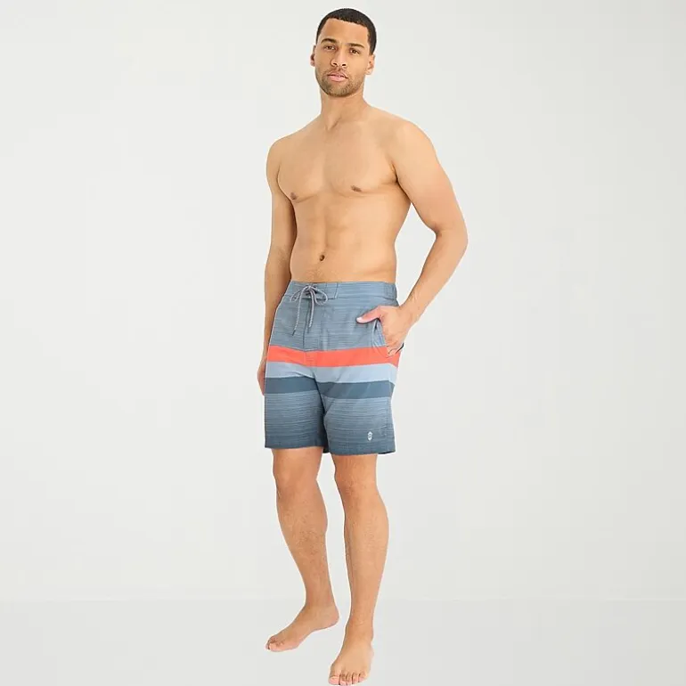 Free Country Seabreeze Stripe Mens 8" Striped Swim Trunks