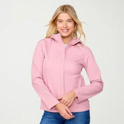 Free Country Womens Hooded Waterproof Lightweight Raincoat