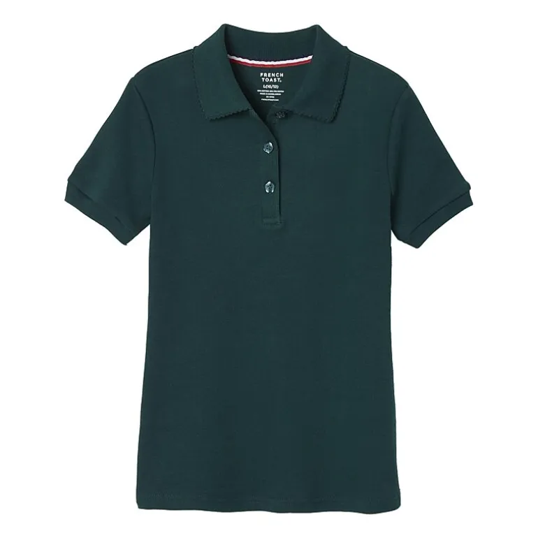 French Toast Big Kid Girls Short Sleeve Regular Fit Polo Shirt