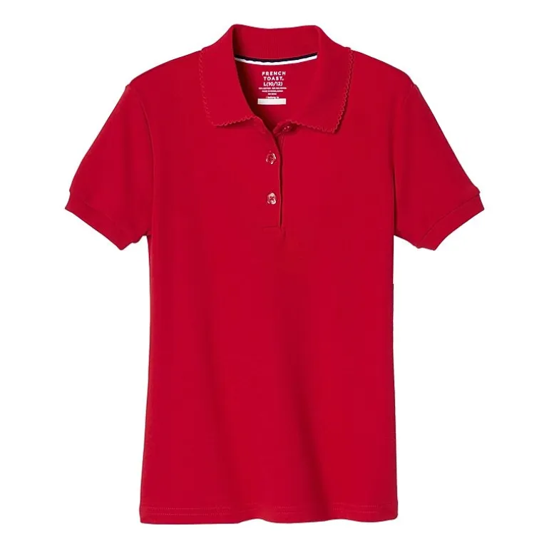 French Toast Big Kid Girls Short Sleeve Regular Fit Polo Shirt