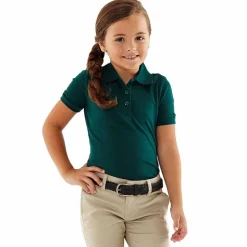 French Toast Big Kid Girls Short Sleeve Regular Fit Polo Shirt