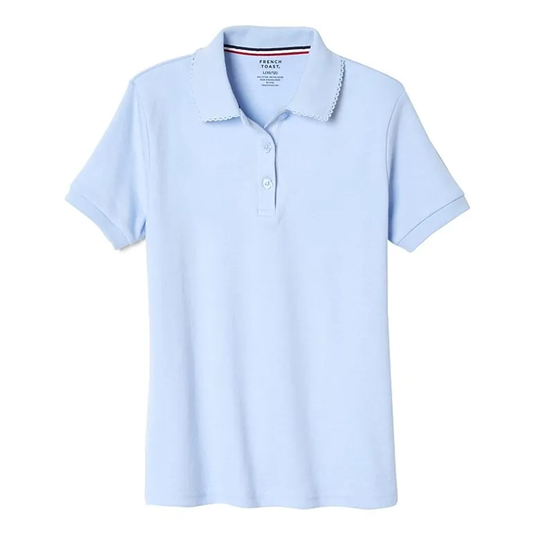 French Toast Big Kid Girls Short Sleeve Regular Fit Polo Shirt