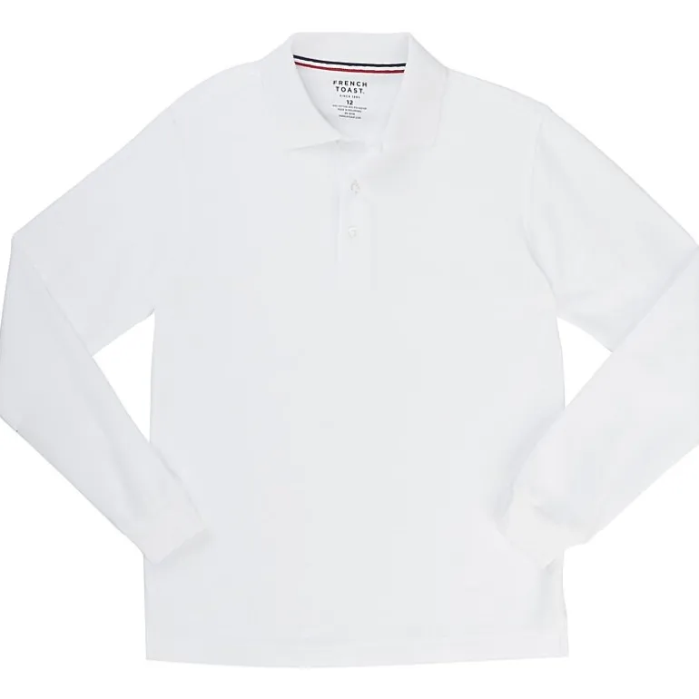 French Toast Little & Big Kid Boys Long Sleeve Boxy Fit Polo Shirt