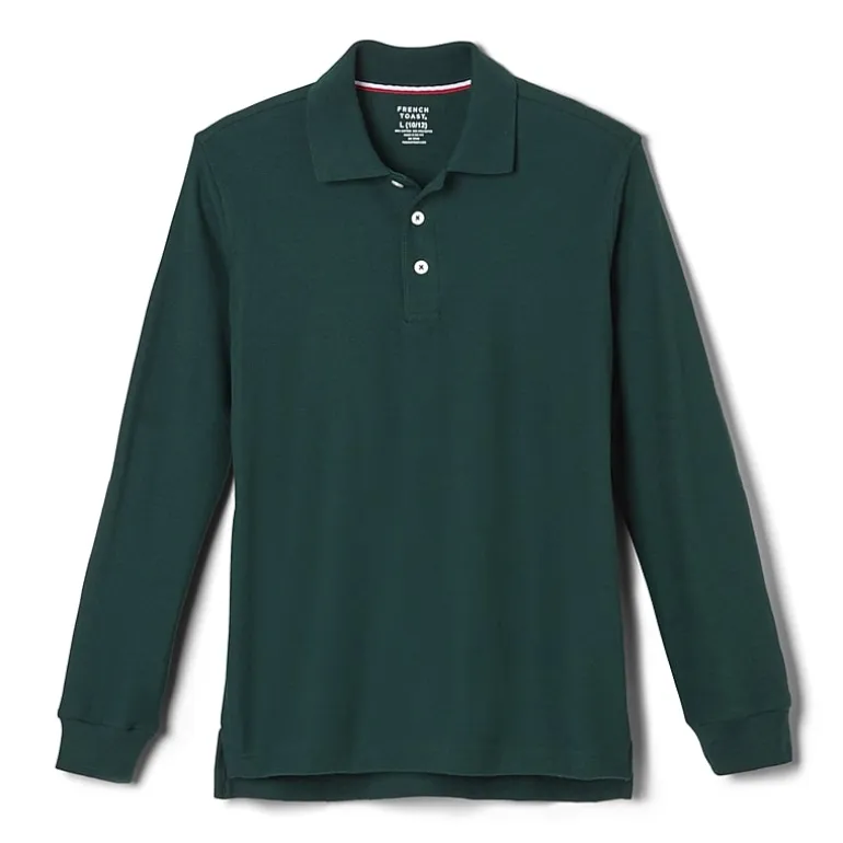 French Toast Little & Big Kid Boys Long Sleeve Boxy Fit Polo Shirt