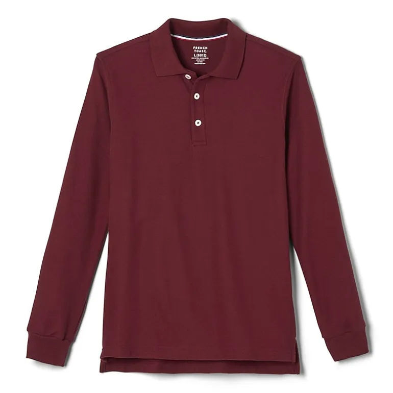 French Toast Little & Big Kid Boys Long Sleeve Boxy Fit Polo Shirt