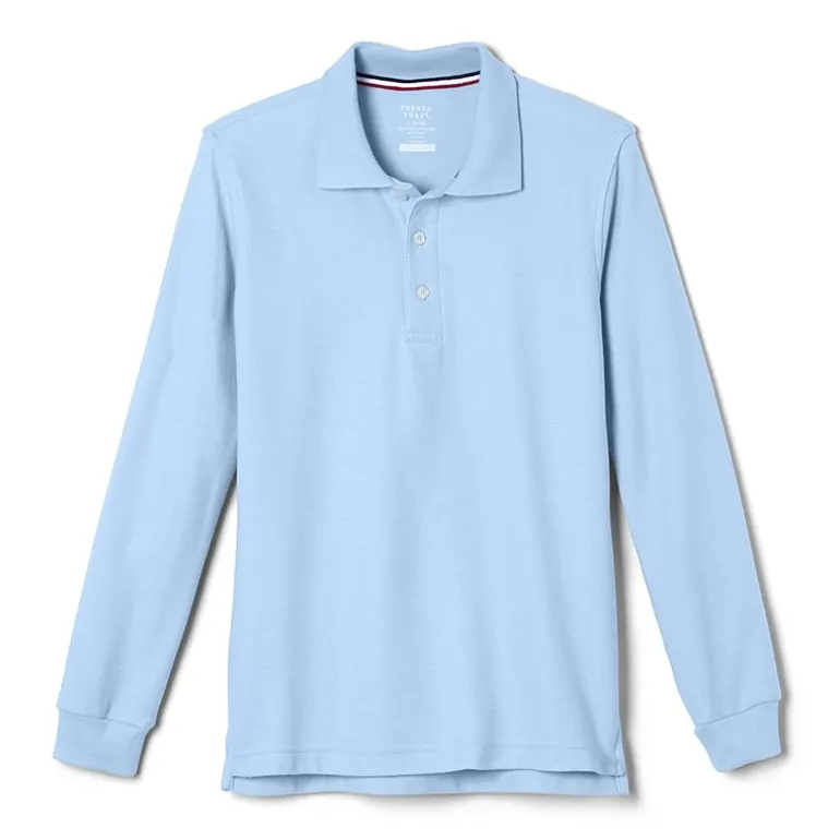 French Toast Little & Big Kid Boys Long Sleeve Boxy Fit Polo Shirt