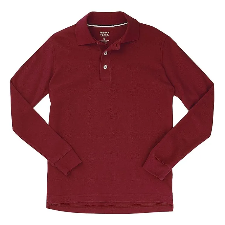 French Toast Little & Big Kid Boys Long Sleeve Boxy Fit Polo Shirt