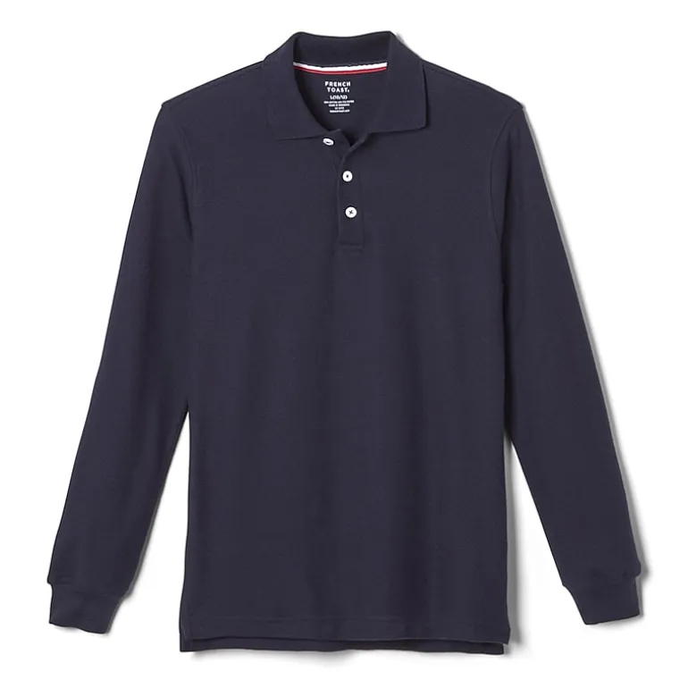 French Toast Little & Big Kid Boys Long Sleeve Boxy Fit Polo Shirt