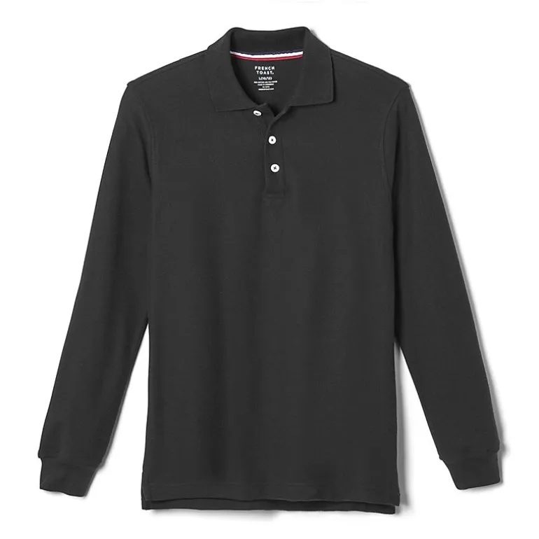 French Toast Little & Big Kid Boys Long Sleeve Boxy Fit Polo Shirt