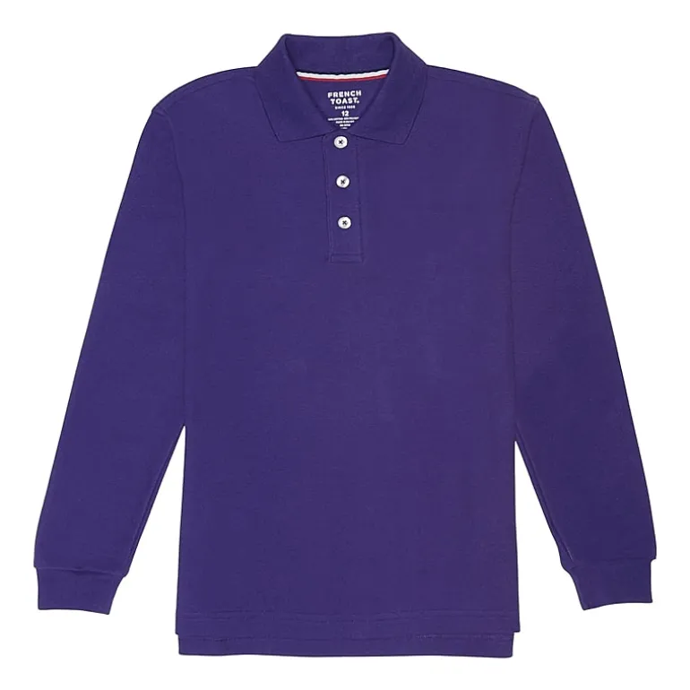 French Toast Little & Big Kid Boys Long Sleeve Boxy Fit Polo Shirt