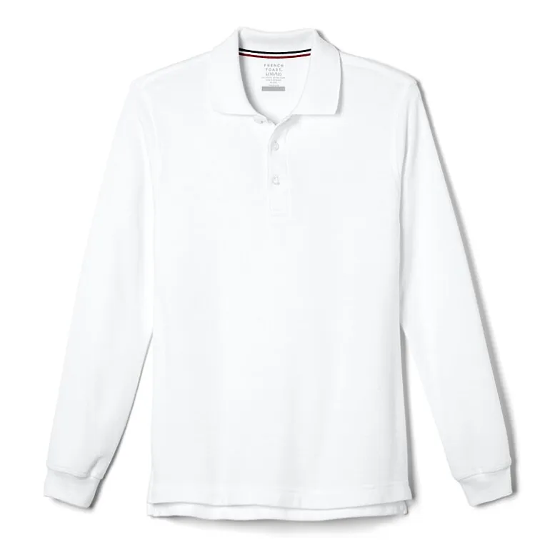 French Toast Little & Big Kid Boys Long Sleeve Boxy Fit Polo Shirt