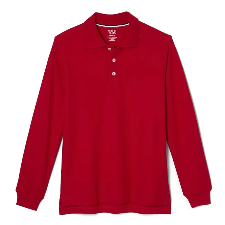 French Toast Little & Big Kid Boys Long Sleeve Boxy Fit Polo Shirt