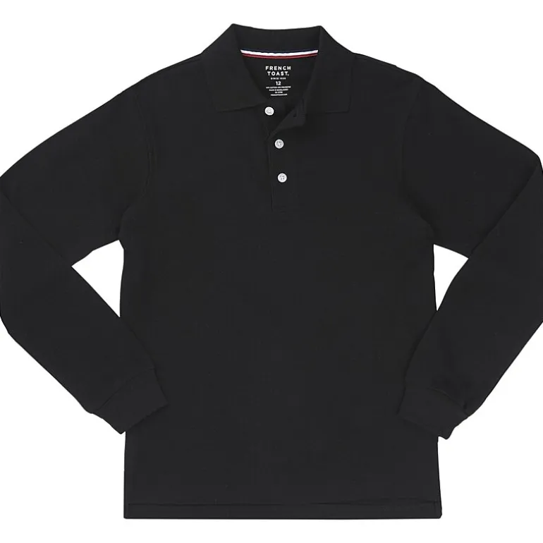 French Toast Little & Big Kid Boys Long Sleeve Boxy Fit Polo Shirt