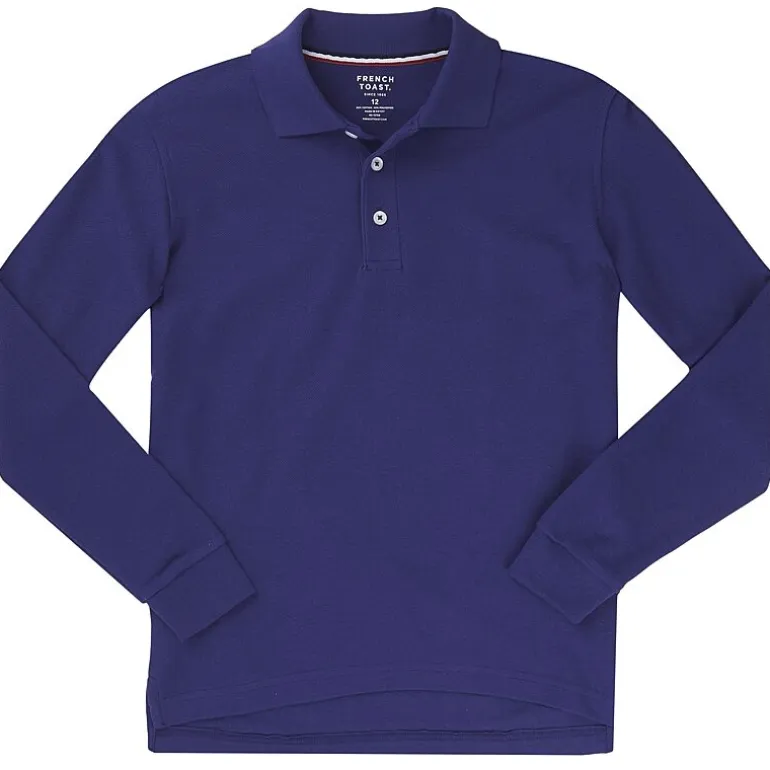 French Toast Little & Big Kid Boys Long Sleeve Boxy Fit Polo Shirt