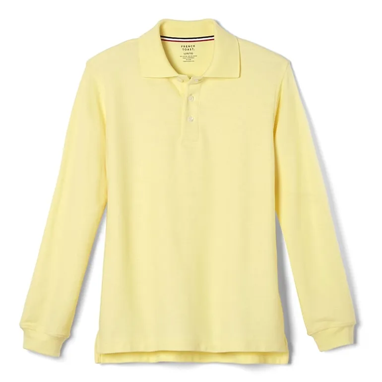 French Toast Little & Big Kid Boys Long Sleeve Boxy Fit Polo Shirt