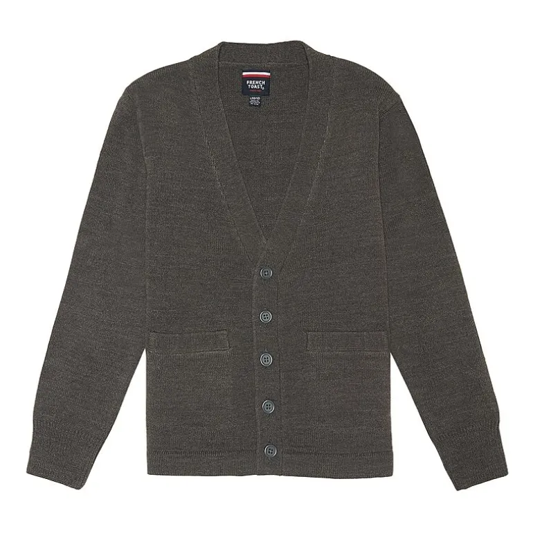 French Toast Little & Big Kid Boys V Neck Long Sleeve Button Cardigan