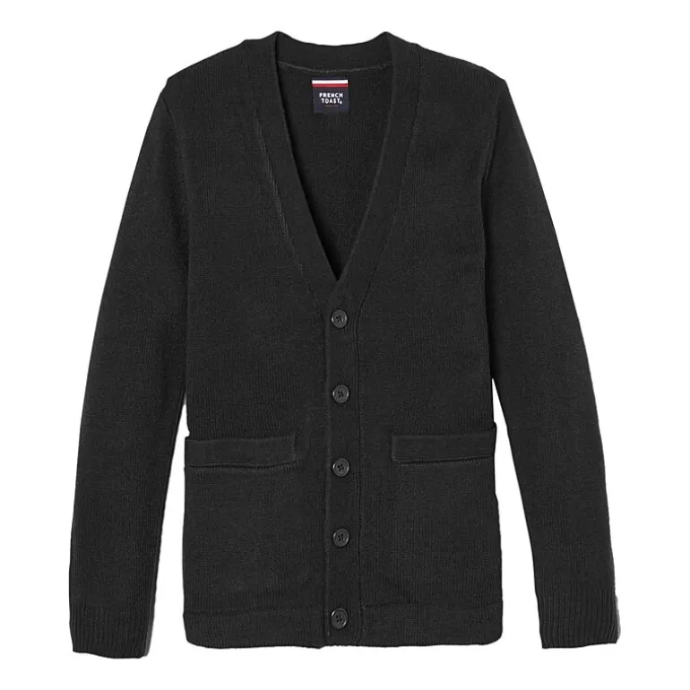 French Toast Little & Big Kid Boys V Neck Long Sleeve Button Cardigan