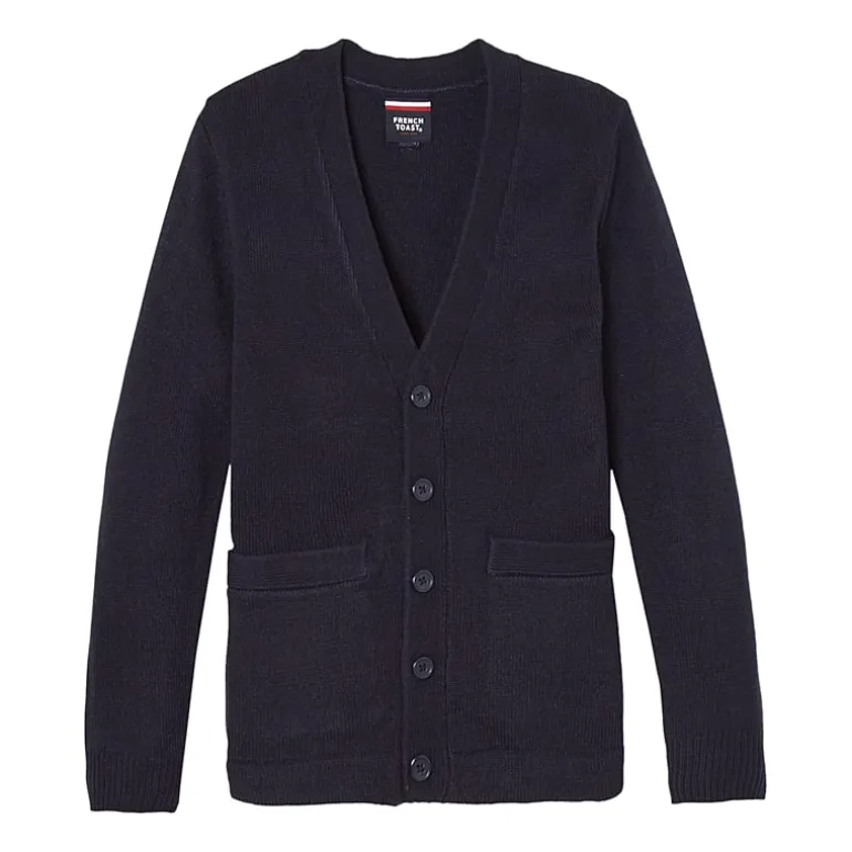 French Toast Little & Big Kid Boys V Neck Long Sleeve Button Cardigan