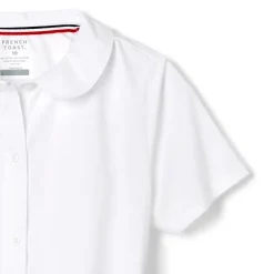 French Toast Little & Big Kid Girls Short Sleeve Fitted Regular Fit Button-Down Shirt