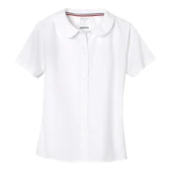 French Toast Little & Big Kid Girls Short Sleeve Fitted Regular Fit Button-Down Shirt