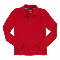French Toast Little & Big Kid Girls Long Sleeve Regular Fit Polo Shirt
