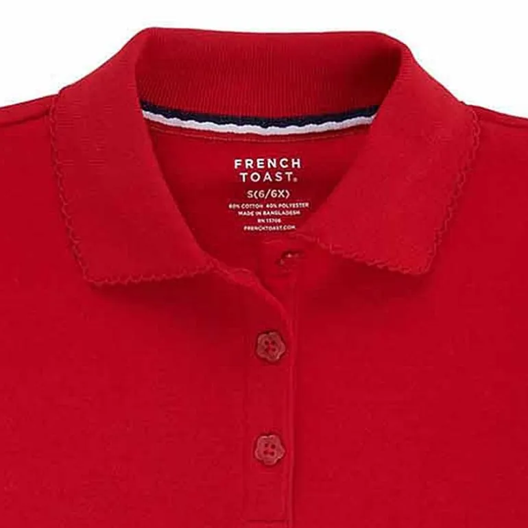 French Toast Little & Big Kid Girls Long Sleeve Regular Fit Polo Shirt