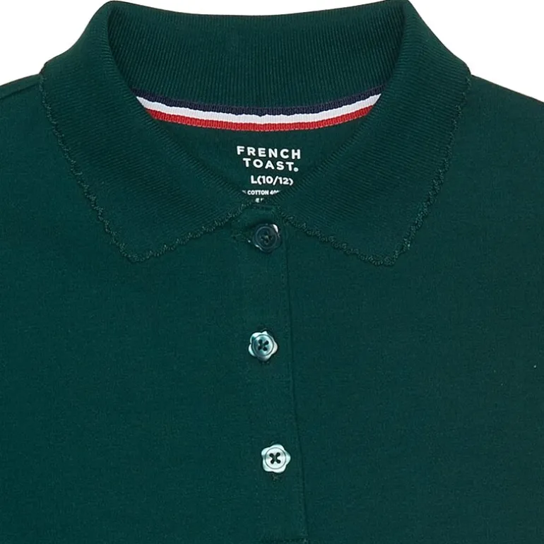 French Toast Little & Big Kid Girls Long Sleeve Regular Fit Polo Shirt