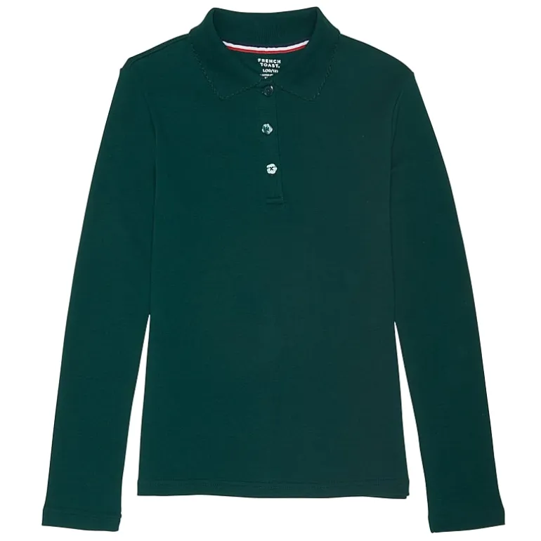 French Toast Little & Big Kid Girls Long Sleeve Regular Fit Polo Shirt