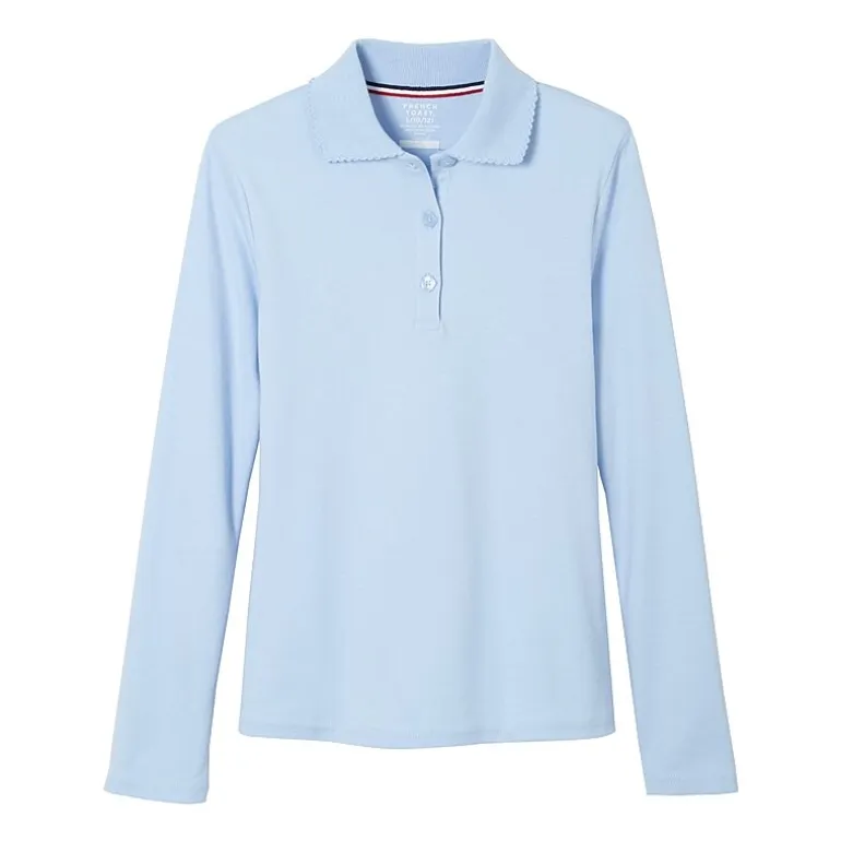 French Toast Little & Big Kid Girls Long Sleeve Regular Fit Polo Shirt