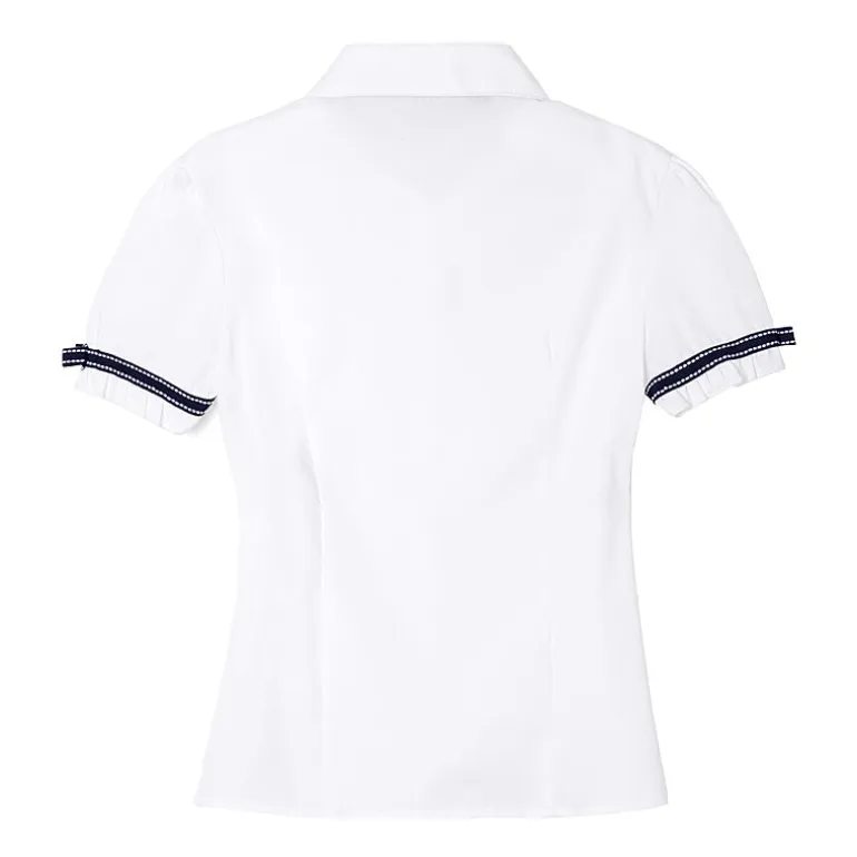 French Toast Little & Big Kid Girls Short Sleeve Embellished Blouse