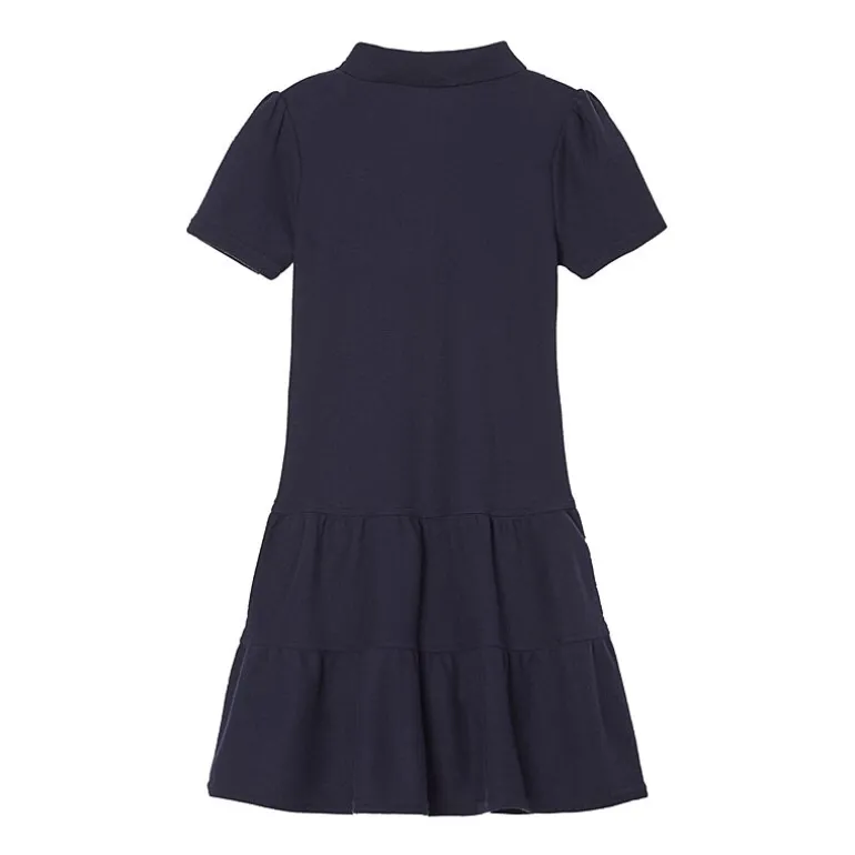 French Toast Little & Big Kid Girls Short Sleeve Fitted Midi Shirt Dress