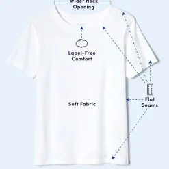 French Toast Little & Big Kid Unisex Easy-on + Easy-off Sensory Friendly Crew Neck Short Sleeve Adaptive T-Shirt