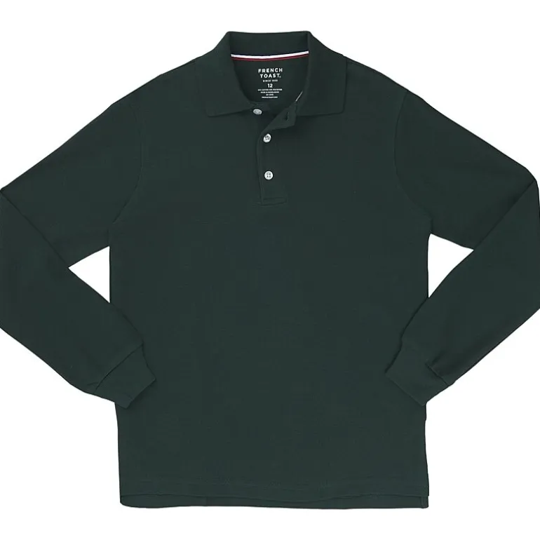French Toast Toddler Boys Long Sleeve Boxy Fit Polo Shirt