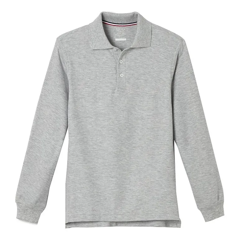 French Toast Toddler Boys Long Sleeve Boxy Fit Polo Shirt