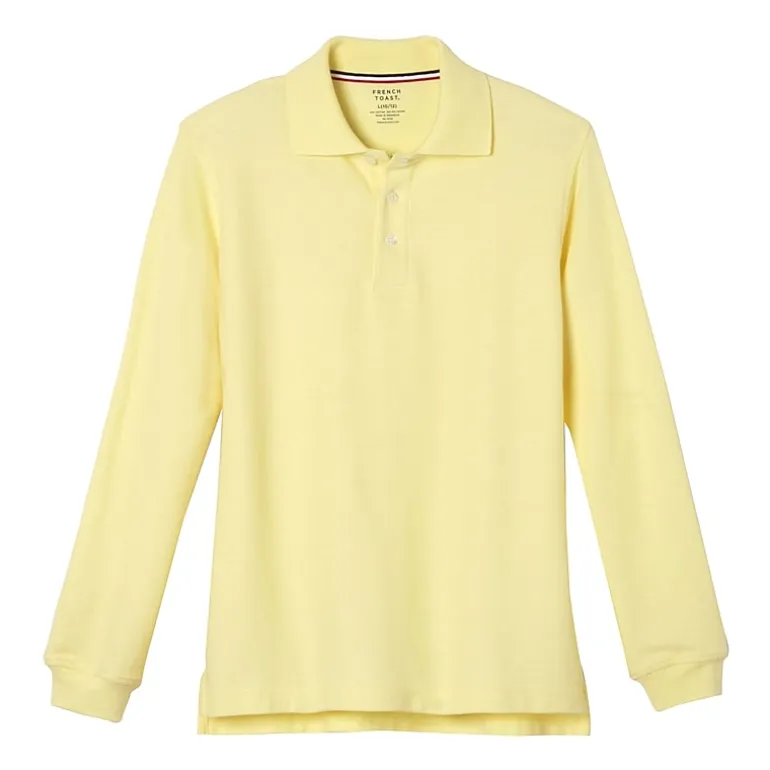 French Toast Toddler Boys Long Sleeve Boxy Fit Polo Shirt